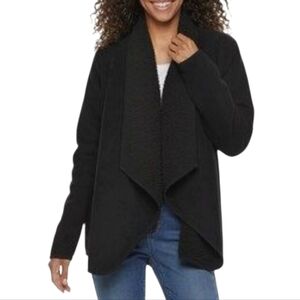 Sonoma. Black Open Front Sherpa Cardigan/Coat. Size 3X.